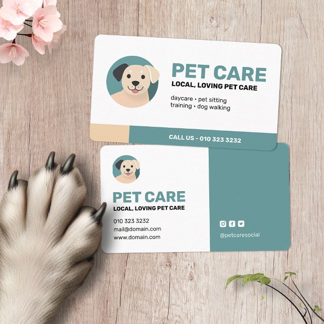 Carte De Visite Chien moderne de soins pour animaux de compagnie m (Créateur téléchargé)