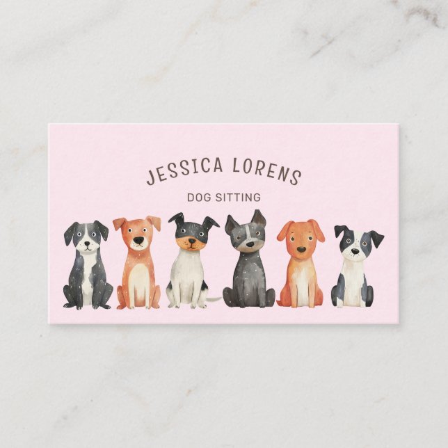 Carte De Visite Chien mou Sitter Groomer animal vétérinaire Chien (Devant)