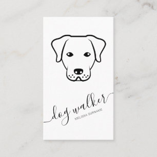 Carte De Visite Chien Noir Et Blanc Ligne Art Promeneur De Chien M