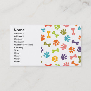 Carte De Visite Chien Paw Cool mignon fille animal Motif de mode