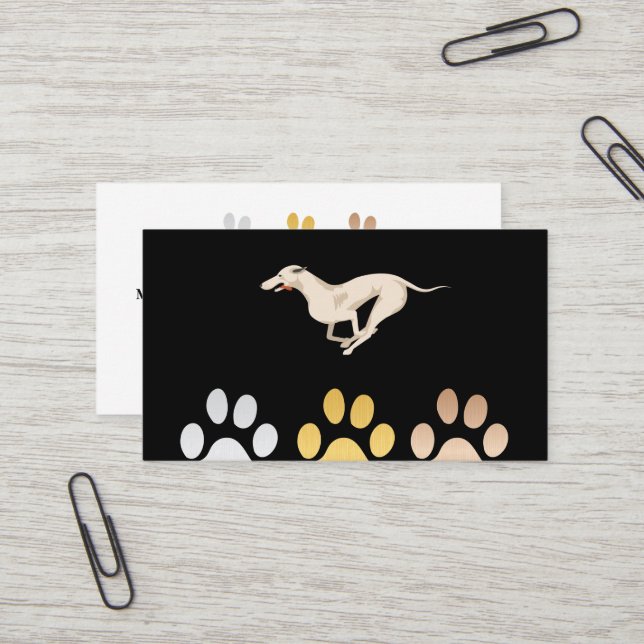 Carte De Visite Chien Paws | Chien courant (Devant/Arrière en situation)