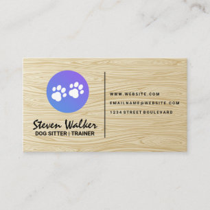 Carte De Visite Chien Paws   Impression bois