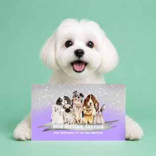 Carte De Visite Chien Rose Influencer Contact Aquarelle Chiot