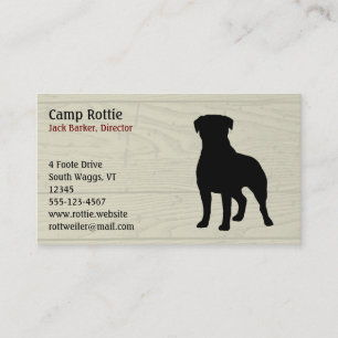 Carte De Visite Chien rustique de Rottie de style de silhouette de