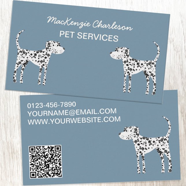 Carte De Visite Chien Services pour animaux de compagnie QR Code C (Créateur téléchargé)