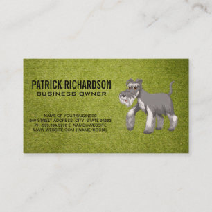 Carte De Visite Chien shaggy gris mignon   Turf