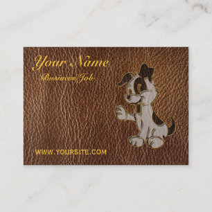 Carte De Visite Chien simili cuir