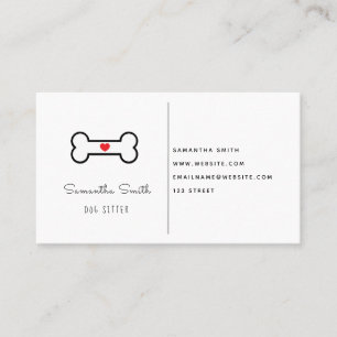 Carte De Visite Chien Sitter   Icône d'os de chien