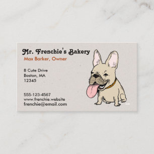 Carte De Visite Chien-taureau français amusant avec une énorme lan