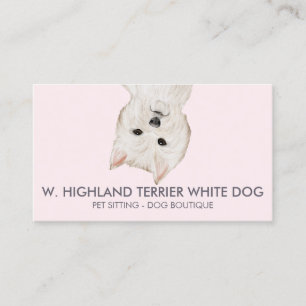 Carte De Visite Chien Terrier des Highlands de l'Ouest blanc