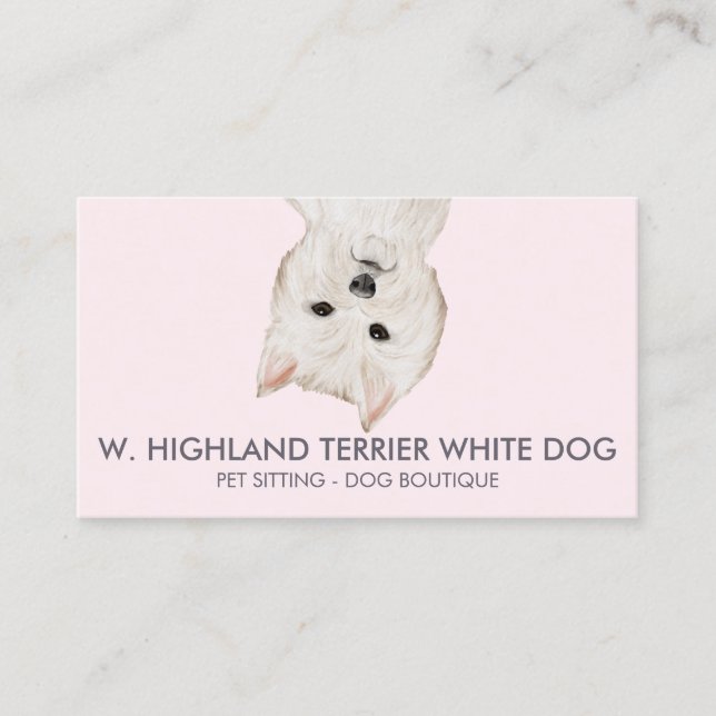 Carte De Visite Chien Terrier des Highlands de l'Ouest blanc (Devant)