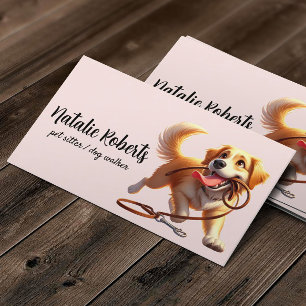 Carte De Visite Chien Walker Animal de compagnie assis Animal de c