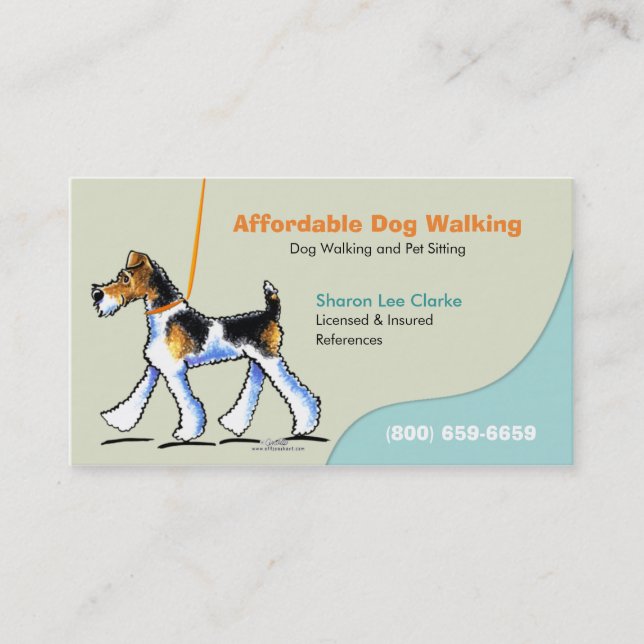 Carte De Visite Chien Walker Animal de compagnie WFT (Devant)