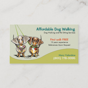 Carte De Visite Chien Walker Animaux de compagnie Dachshunds d'aff