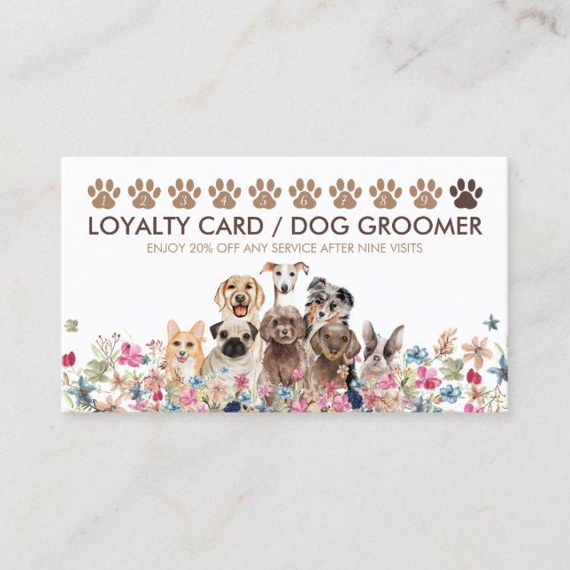 Carte De Visite Chien Walker Cute Loyauté (Devant)