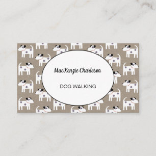 Carte De Visite Chien Walking Jack Russell Terrier Papier Brown