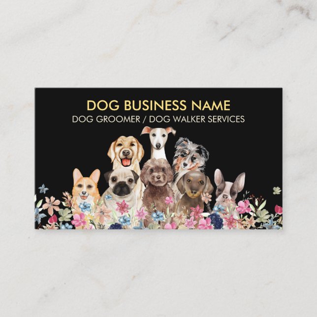 Carte De Visite Chiens à l'aquarelle (Devant)