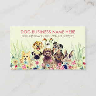 Carte De Visite Chiens à l'aquarelle