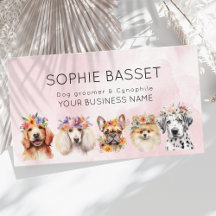 Chiens adorables avec couronne de fleurs, aquarell