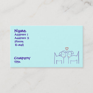 Carte De Visite Chiens avec le coeur