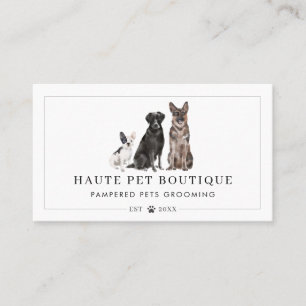 Carte De Visite Chiens d'aquarelle mignonne Soins aux animaux Groo