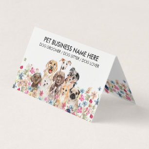 Carte De Visite Chiens de fleurs