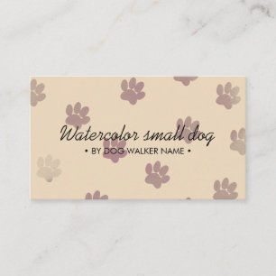 Carte De Visite Chiens de pattes rose crème simple toiletteur