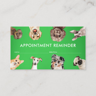 Carte De Visite Chiens de petite taille verts Rendez-vous avec un 