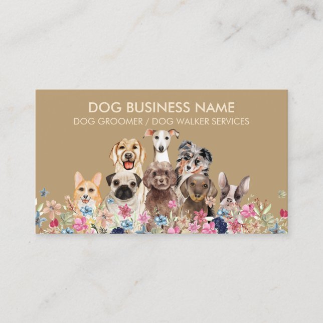 Carte De Visite Chiens de races chiots secourir l'éleveur de chien (Devant)