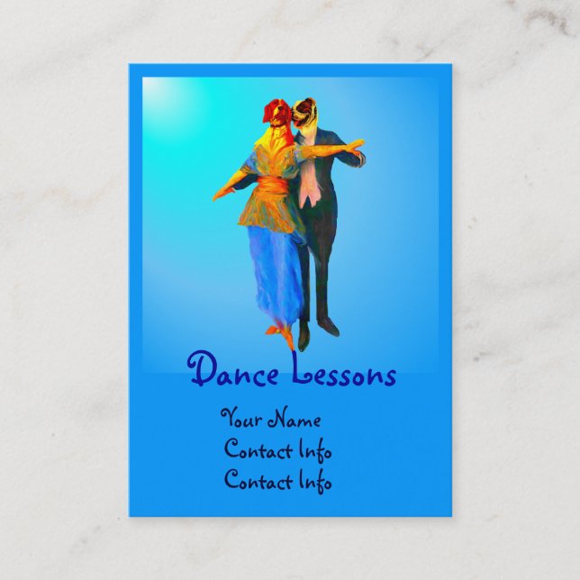 Carte De Visite Chiens de salle de bal de danse (Devant)