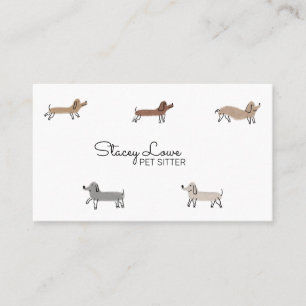 Carte De Visite Chiens de saucisse de caricature mignons Pots de c