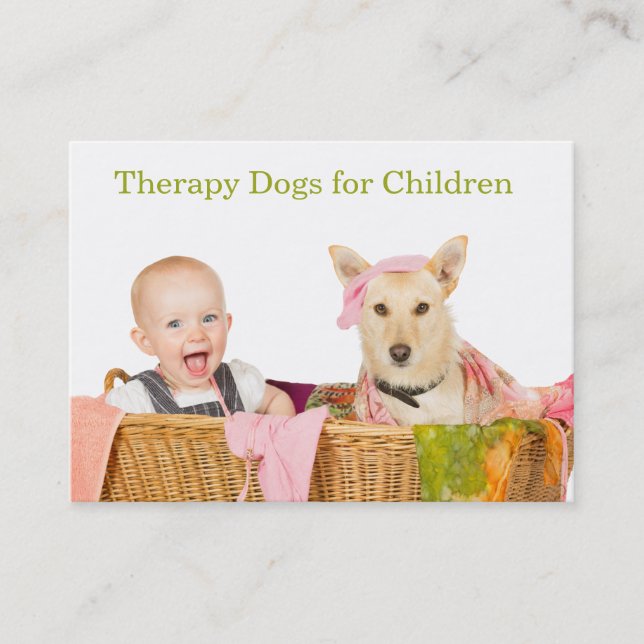 Carte De Visite Chiens de thérapie pour des enfants (Devant)