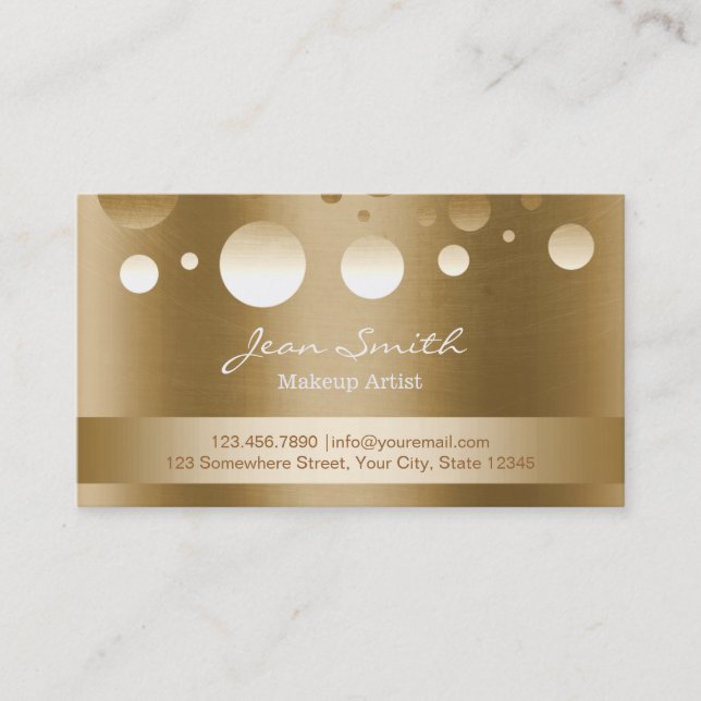 Carte De Visite Chiffre de maquillage moderne Gold Confetti (Devant)