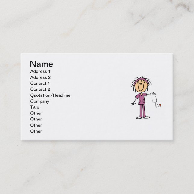 Carte De Visite Chiffre femelle blanc T-shirts et cadeaux de bâton (Devant)