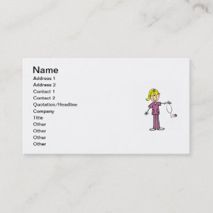 Carte De Visite Chiffre femelle blond infirmière de bâton