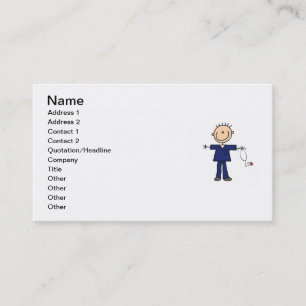 Carte De Visite Chiffre masculin infirmière - bleu de bâton