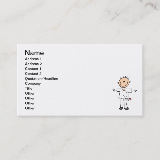 Carte De Visite Chiffre masculin T-shirts et cadeaux de bâton (Devant)