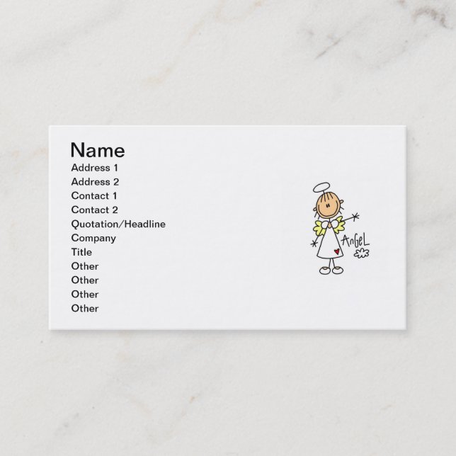 Carte De Visite Chiffre T-shirts et cadeaux de bâton d'ange (Devant)
