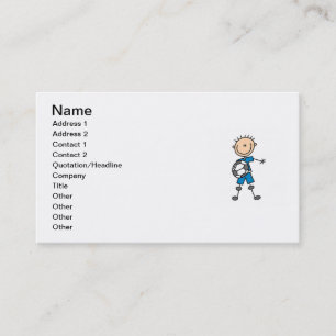 Carte De Visite Chiffre uniforme bleu cadeaux de bâton de garçon