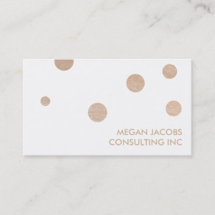 Carte De Visite Chiffres Confetti modernes blancs et Faux Gold Chi