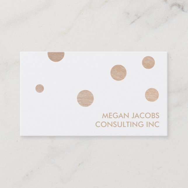 Carte De Visite Chiffres Confetti modernes blancs et Faux Gold Chi (Devant)