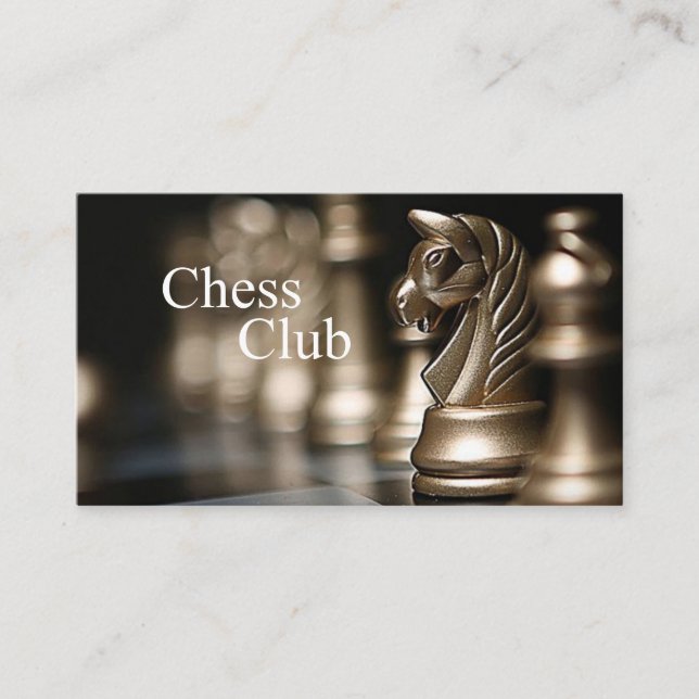 Carte De Visite Chiffres d'échecs classiques propres entraîneur (Devant)