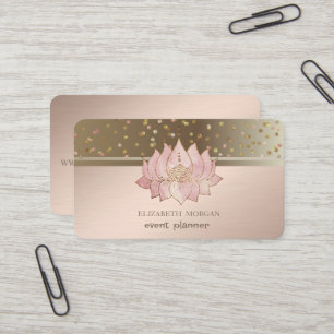 Carte De Visite Chiffres modernes et élégants Confetti Lotus