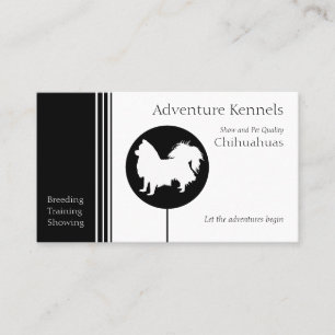 Carte De Visite Chihuahua Silhouette moderne Noir Blanc