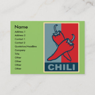 Carte De Visite Chili rouge et bleu,