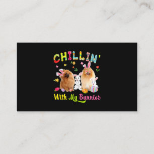 Carte De Visite Chillin avec mes lapins mignons lapin Chiens Pomér