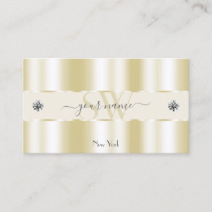 Carte De Visite Chimmery Gold Sparkle Diamonds Monogramme Luxueux