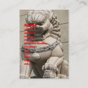 Carte De Visite Chine : 石 de chien-Foo, le lion-chien de garde 獅