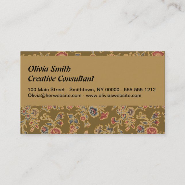 Carte De Visite Chintz Fleur Classique Joli Design Floral Doux (Devant)