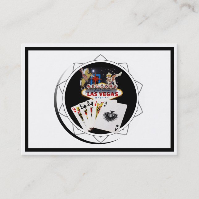 Carte De Visite Chip Black Poker Affiche de bienvenue (Devant)